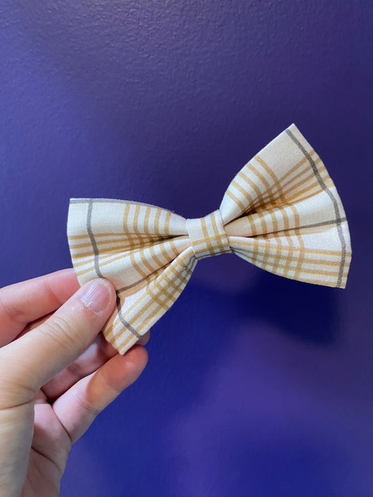 Collar Bow - Pink Plaid