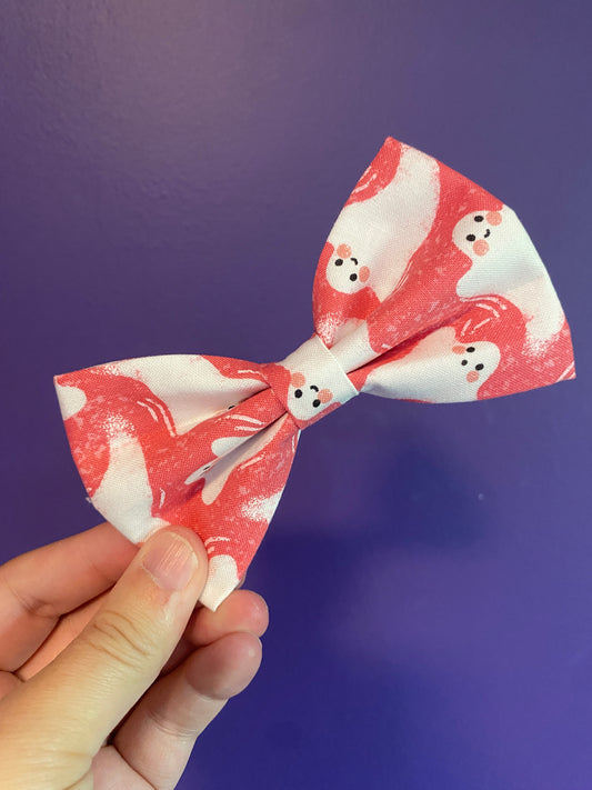 Collar Bow - Pink Ghosts